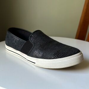Ralph Lauren Jinny Woven Upper Slip On Sneaker Shoe